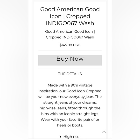 NWT Good American Good Icon curvy jeans Indigo067 wash, size 4/27 - Picture 3 of 15